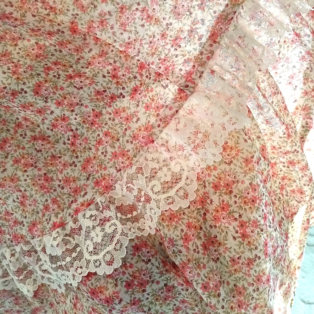 RARE 70S COTTON PINK CALICO "GUNNE SAX" PRAIRIE ! - Picture 6 of 16